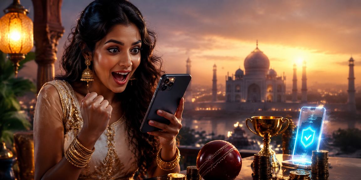 Cricket betting at Taj Mahal backdrop scene