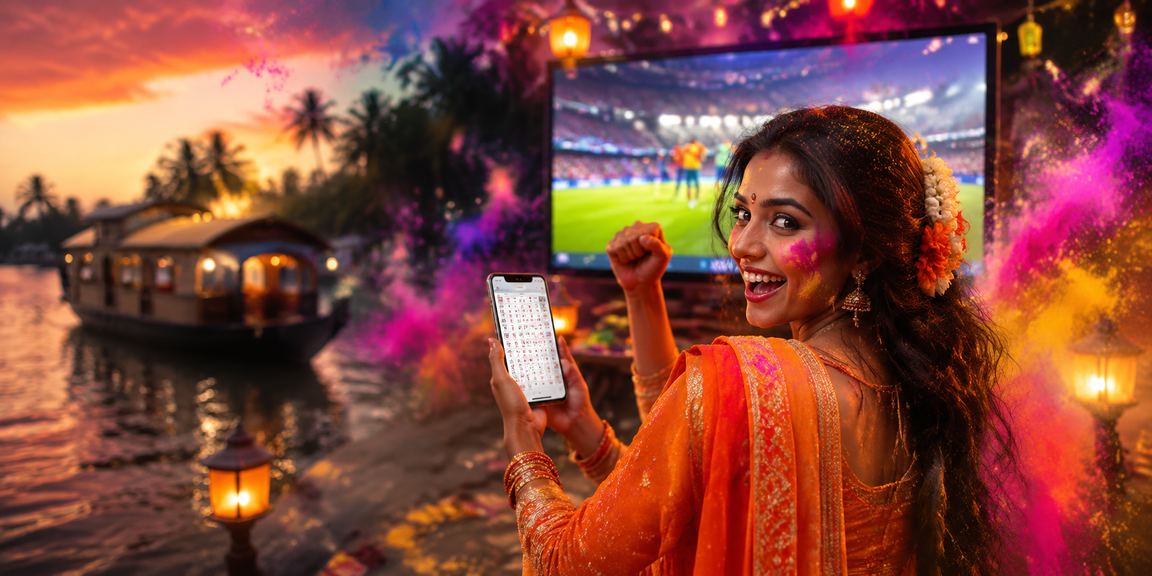 Colorful Kerala backwaters showing community festival supporting awareness