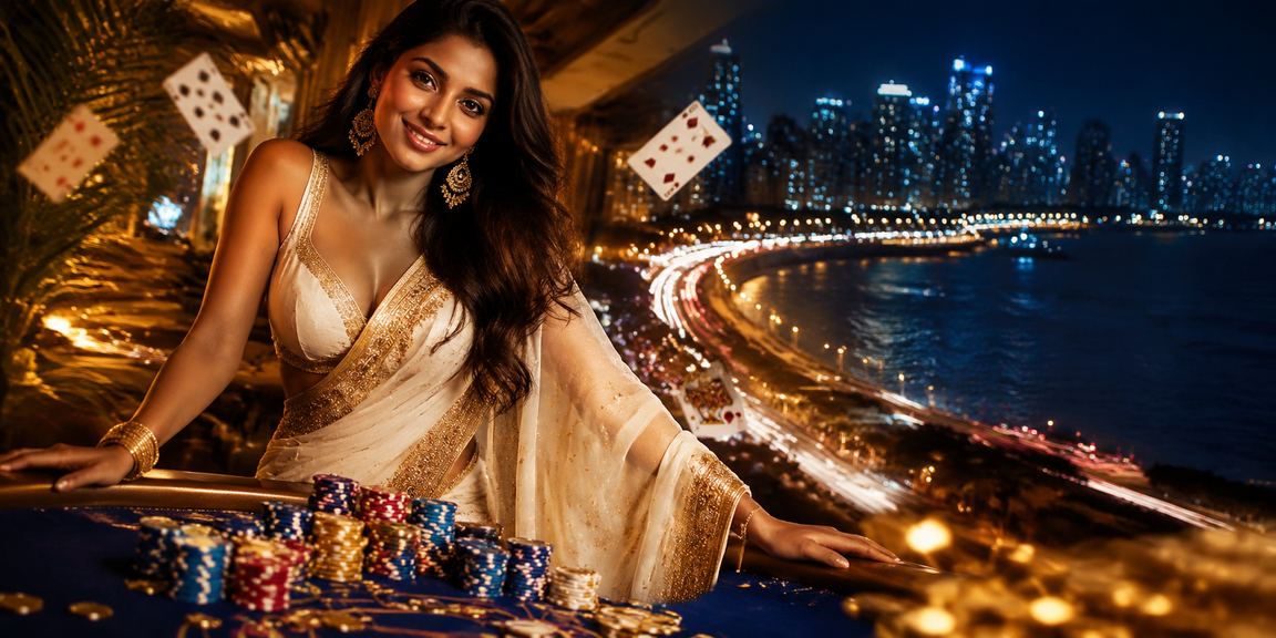 Woman playing live Teen Patti casino games in Mumbai Bandra
